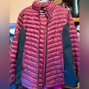 32 Degrees Women's Puffer Jacket - Maroon and Charcoal